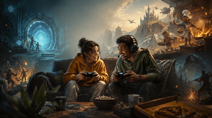 Обложка статьи «Лучшие кооперативные игры на двоих: от дешёвых до крупных хитов»